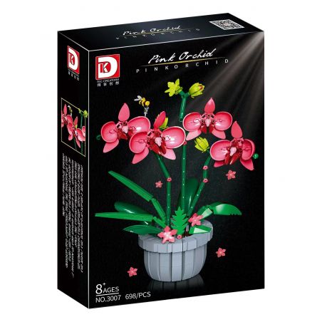 DK 3007 non  LAN HỒ ĐIỆP HỒNG bộ đồ chơi xếp lắp ráp ghép mô hình Flowers PINK ORCHID Hoa 698 khối