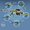 GUDI 40302 non  SÚNG TRƯỜNG BẮN TỈA BARRETT 5 TỔ HỢP bộ đồ chơi xếp lắp ráp ghép mô hình Gun 491 khối