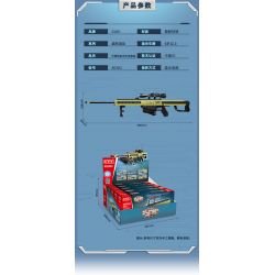 GUDI 40302 non  SÚNG TRƯỜNG BẮN TỈA BARRETT 5 TỔ HỢP bộ đồ chơi xếp lắp ráp ghép mô hình Gun 491 khối