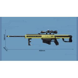 GUDI 40302 non  SÚNG TRƯỜNG BẮN TỈA BARRETT 5 TỔ HỢP bộ đồ chơi xếp lắp ráp ghép mô hình Gun 491 khối