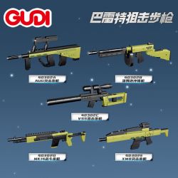 GUDI 40302 non  SÚNG TRƯỜNG BẮN TỈA BARRETT 5 TỔ HỢP bộ đồ chơi xếp lắp ráp ghép mô hình Gun 491 khối
