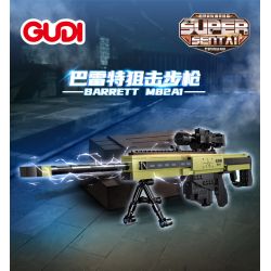 GUDI 40302 non  SÚNG TRƯỜNG BẮN TỈA BARRETT 5 TỔ HỢP bộ đồ chơi xếp lắp ráp ghép mô hình Gun 491 khối