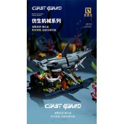 QIZHILE U0110 0110 non  ĐỘI TUẦN TRA BỜ BIỂN CÁ MẬP ĐẦU BÚA bộ đồ chơi xếp lắp ráp ghép mô hình Bionic Mechanics COAST GUARD Sinh Vật Máy