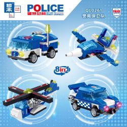 ZHEGAO QL0261 0261 non  ĐỘI CẢNH SÁT BẢO VỆ 8 TỔNG HỢP bộ đồ chơi xếp lắp ráp ghép mô hình Police