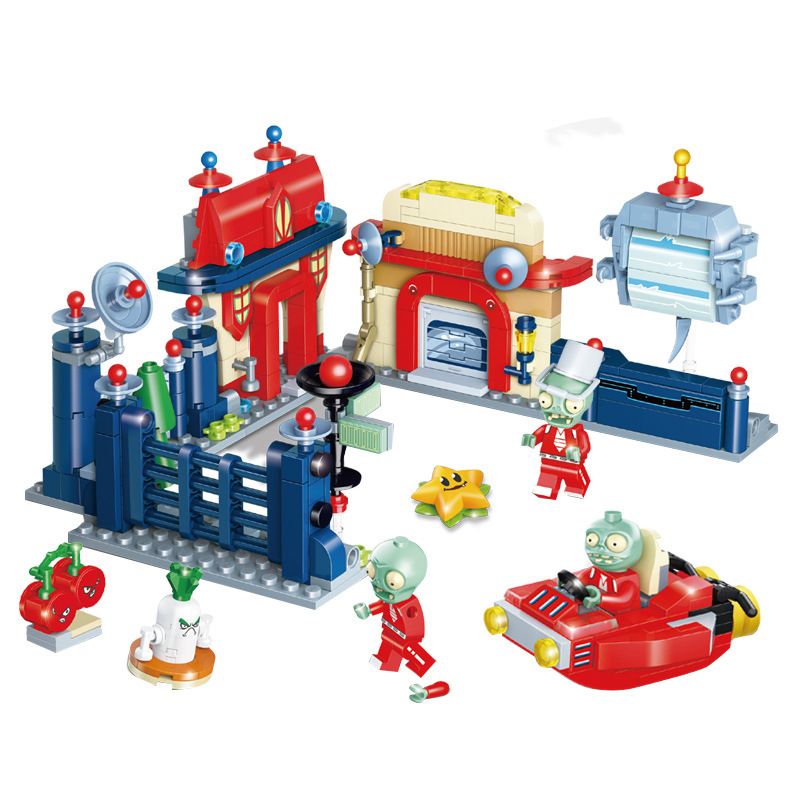 GUDI 60020 non  CẢNH THẾ GIỚI TƯƠNG LAI BỘ 6 KIỂU bộ đồ chơi xếp lắp ráp ghép mô hình Plants Vs Zombies Hoa Quả Nổi Giận 427 khối