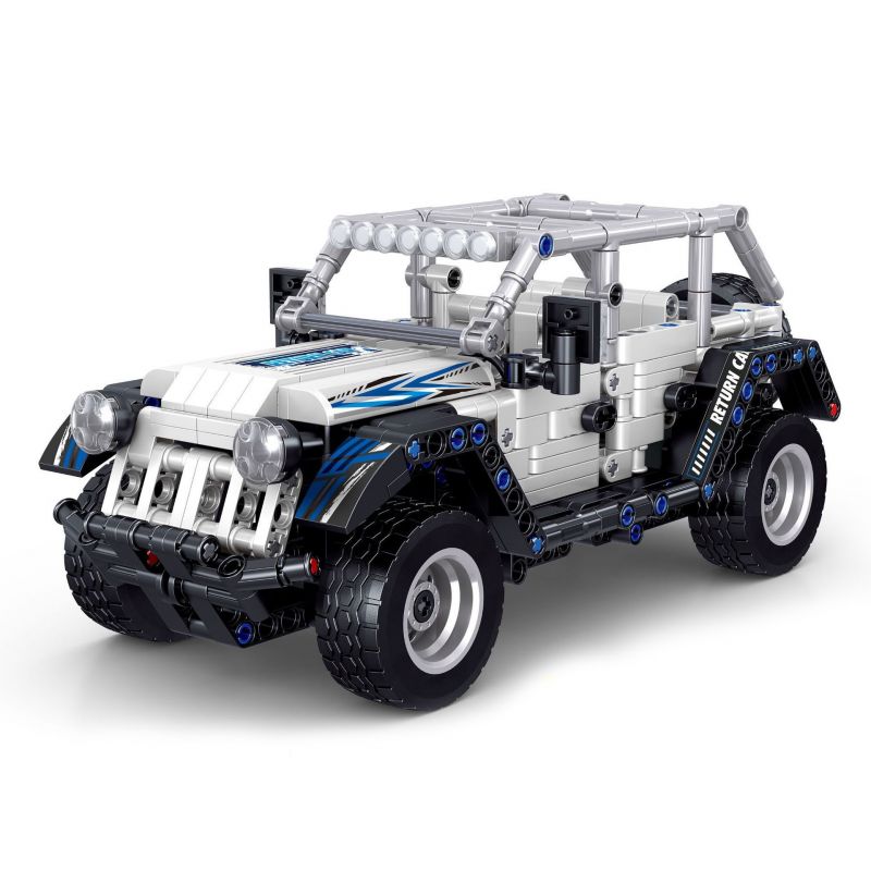 ZHEGAO QL0499 0499 non  XE ĐỊA HÌNH KÉO LÙI MÀU TRẮNG bộ đồ chơi xếp lắp ráp ghép mô hình  Kỹ Thuật Công Nghệ Cao Mô Hình Phương Tiện 664 khối