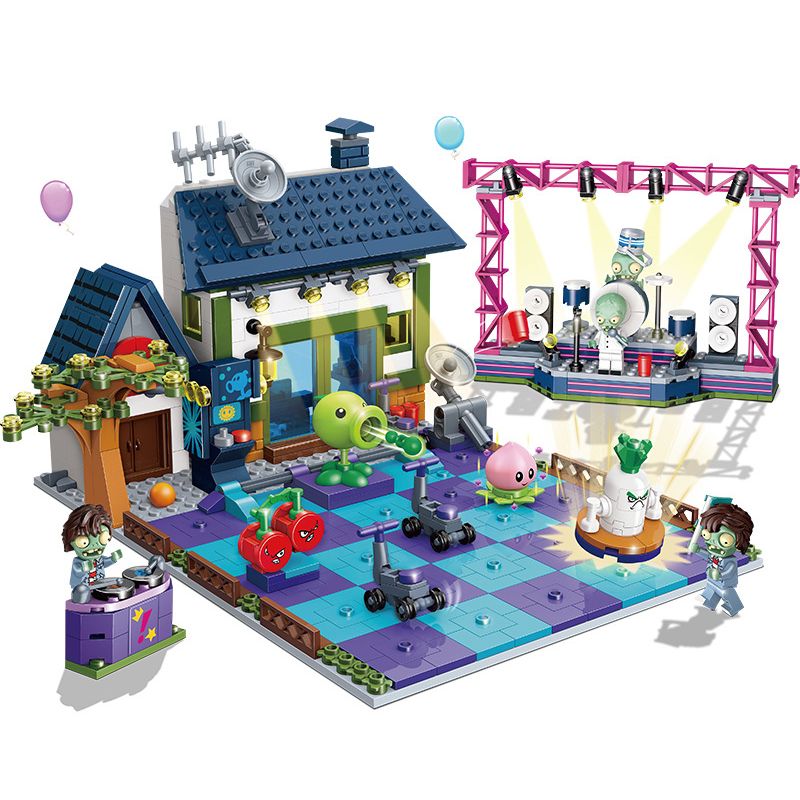 GUDI 60017 non  BỘ CẢNH THỜI KỲ ĐỒ ĐÁ bộ đồ chơi xếp lắp ráp ghép mô hình Plants Vs Zombies Hoa Quả Nổi Giận 713 khối