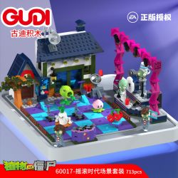 GUDI 60017 non  BỘ CẢNH THỜI KỲ ĐỒ ĐÁ bộ đồ chơi xếp lắp ráp ghép mô hình Plants Vs Zombies Hoa Quả Nổi Giận 713 khối