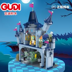 GUDI 60018 non  BỘ LÂU ĐÀI ZOMBIE bộ đồ chơi xếp lắp ráp ghép mô hình Plants Vs Zombies Hoa Quả Nổi Giận 761 khối