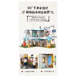 JAKI JK2361 2361 non  NHÀ HÀNG MÌ KAWAMACHI RAMEN NHẬT BẢN QUANG CẢNH ĐƯỜNG PHỐ bộ đồ chơi xếp lắp ráp ghép mô hình Modular Buildings Mô Hình Nhà Cửa