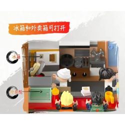 JAKI JK2361 2361 non  NHÀ HÀNG MÌ KAWAMACHI RAMEN NHẬT BẢN QUANG CẢNH ĐƯỜNG PHỐ bộ đồ chơi xếp lắp ráp ghép mô hình Modular Buildings Mô Hình Nhà Cửa