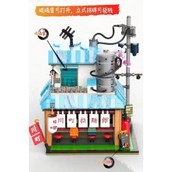 JAKI JK2361 2361 non  NHÀ HÀNG MÌ KAWAMACHI RAMEN NHẬT BẢN QUANG CẢNH ĐƯỜNG PHỐ bộ đồ chơi xếp lắp ráp ghép mô hình Modular Buildings Mô Hình Nhà Cửa