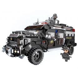 Enlighten 11020 Qman 11020 non  XE CẢNH SÁT ĐẶC BIỆT HỔ RĂNG KIẾM bộ đồ chơi xếp lắp ráp ghép mô hình City Thành Phố 1250 khối