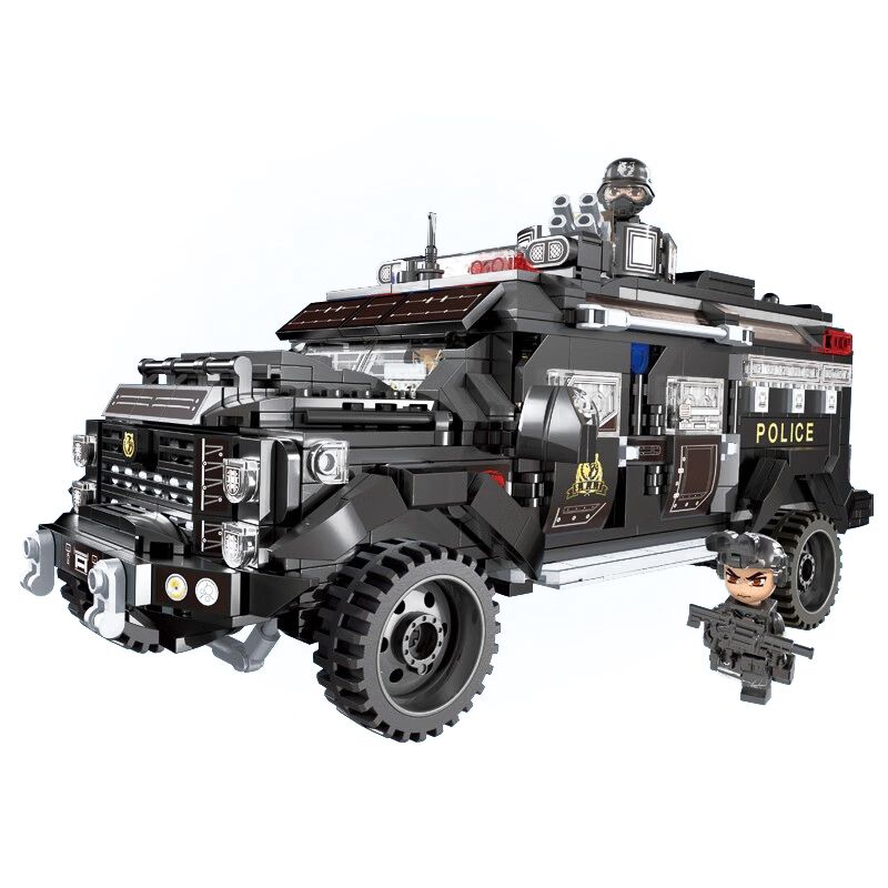 Enlighten 11020 Qman 11020 non  XE CẢNH SÁT ĐẶC BIỆT HỔ RĂNG KIẾM bộ đồ chơi xếp lắp ráp ghép mô hình City Thành Phố 1250 khối
