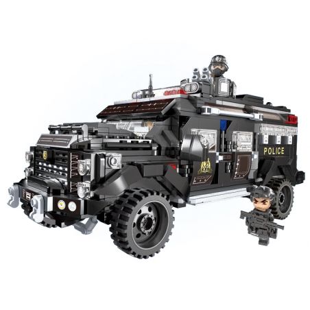 Enlighten 11020 Qman 11020 non  XE CẢNH SÁT ĐẶC BIỆT HỔ RĂNG KIẾM bộ đồ chơi xếp lắp ráp ghép mô hình City Thành Phố 1250 khối