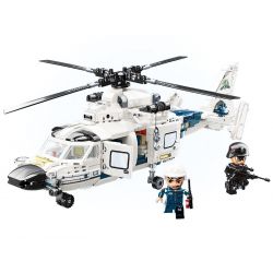 Enlighten 11019 Qman 11019 non  MÁY BAY TRỰC THĂNG TUẦN TRA SWAT bộ đồ chơi xếp lắp ráp ghép mô hình City Thành Phố 745 khối