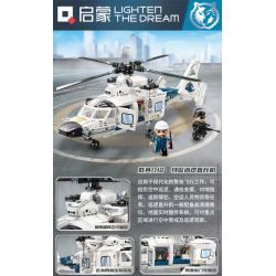 Enlighten 11019 Qman 11019 non  MÁY BAY TRỰC THĂNG TUẦN TRA SWAT bộ đồ chơi xếp lắp ráp ghép mô hình City Thành Phố 745 khối