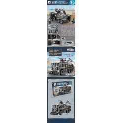 Enlighten 11018 Qman 11018 non  XE VÒI RỒNG CHỐNG BẠO ĐỘNG bộ đồ chơi xếp lắp ráp ghép mô hình City Thành Phố 847 khối