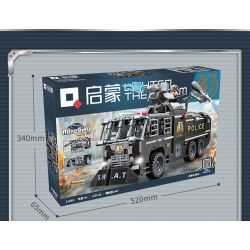 Enlighten 11018 Qman 11018 non  XE VÒI RỒNG CHỐNG BẠO ĐỘNG bộ đồ chơi xếp lắp ráp ghép mô hình City Thành Phố 847 khối