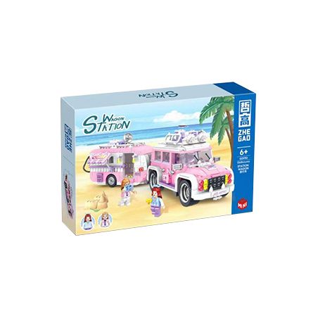 ZHEGAO 00990 non  TOA XE GA bộ đồ chơi xếp lắp ráp ghép mô hình Creator WAGON STATION Sáng Tạo 1149 khối