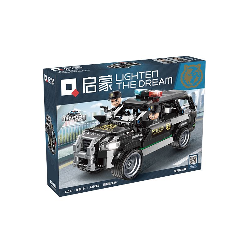 Enlighten 11017 Qman 11017 non  THÁM HIỂM CẢNH SÁT bộ đồ chơi xếp lắp ráp ghép mô hình City Thành Phố 395 khối
