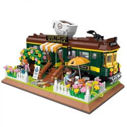 ZHEGAO DZ6002 6002 non  QUÁN CÀ PHÊ XE LỬA bộ đồ chơi xếp lắp ráp ghép mô hình Creator Expert TRAIN COFFEE HOUSE Chuyên Gia Sáng Tạo 1081 khối