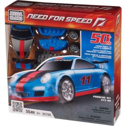 MEGA BLOKS 95789 non  PORSCHE 911 GT3 tỷ lệ 1:38 bộ đồ chơi xếp lắp ráp ghép mô hình Need For Speed NEED FOR SPEED PORSCHE 911 GT3 55 khối