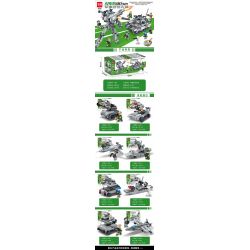 MINGDI K208 non  TIÊN PHONG VŨ TRANG QUÂN SỰ 8 TỔ HỢP bộ đồ chơi xếp lắp ráp ghép mô hình Military Army Quân Sự Bộ Đội 827 khối