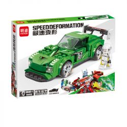 MINGDI 10089 non  ĐUA XE MECH 4 KẾT HỢP bộ đồ chơi xếp lắp ráp ghép mô hình SPEED DEFORMATION 815 khối