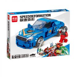 MINGDI 10089 non  ĐUA XE MECH 4 KẾT HỢP bộ đồ chơi xếp lắp ráp ghép mô hình SPEED DEFORMATION 815 khối