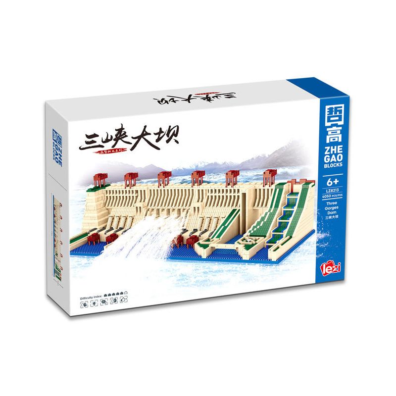 ZHEGAO LZ8213 8213 non  ĐẬP TAM HIỆP HỒ BẮC YICHANG bộ đồ chơi xếp lắp ráp ghép mô hình Buildings ANSHUN CORRIDOR BRIDGE 4050 khối