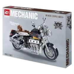 FAIR 9036 non  XE MÁY MÀU ĐEN bộ đồ chơi xếp lắp ráp ghép mô hình Motorcycle Motorbike Xe Hai Bánh 283 khối