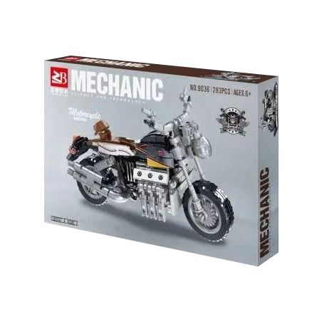 FAIR 9036 non  XE MÁY MÀU ĐEN bộ đồ chơi xếp lắp ráp ghép mô hình Motorcycle Motorbike Xe Hai Bánh 283 khối