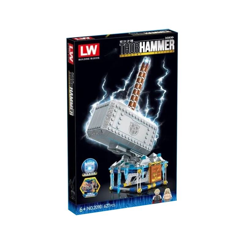 LW 2090 non  BÚA CỦA THOR bộ đồ chơi xếp lắp ráp ghép mô hình Marvel Super Heroes THOR HAMMER Siêu Anh Hùng Marvel 627 khối