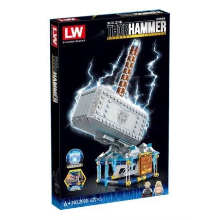 LW 2090 non  BÚA CỦA THOR bộ đồ chơi xếp lắp ráp ghép mô hình Marvel Super Heroes THOR HAMMER Siêu Anh Hùng Marvel 627 khối