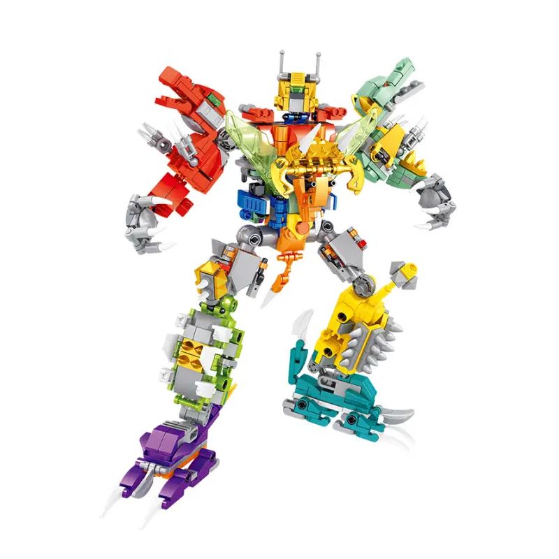 ZHEGAO QL0273 0273 non  CƠ KHÍ KHỦNG LONG 8 PHONG CÁCH bộ đồ chơi xếp lắp ráp ghép mô hình Dino DINOSAUR 640 khối