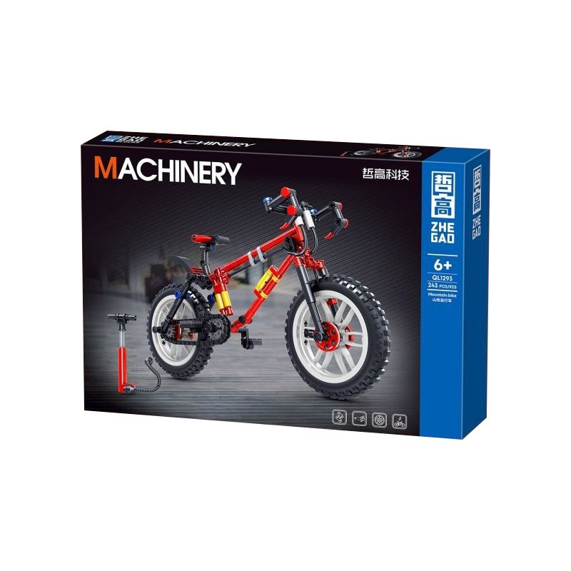 ZHEGAO QL1293 1293 non  NHẢY XE ĐẠP LEO NÚI bộ đồ chơi xếp lắp ráp ghép mô hình  MOUNTAIN BIKE Kỹ Thuật Công Nghệ Cao Mô Hình Phương Tiện 243 khối