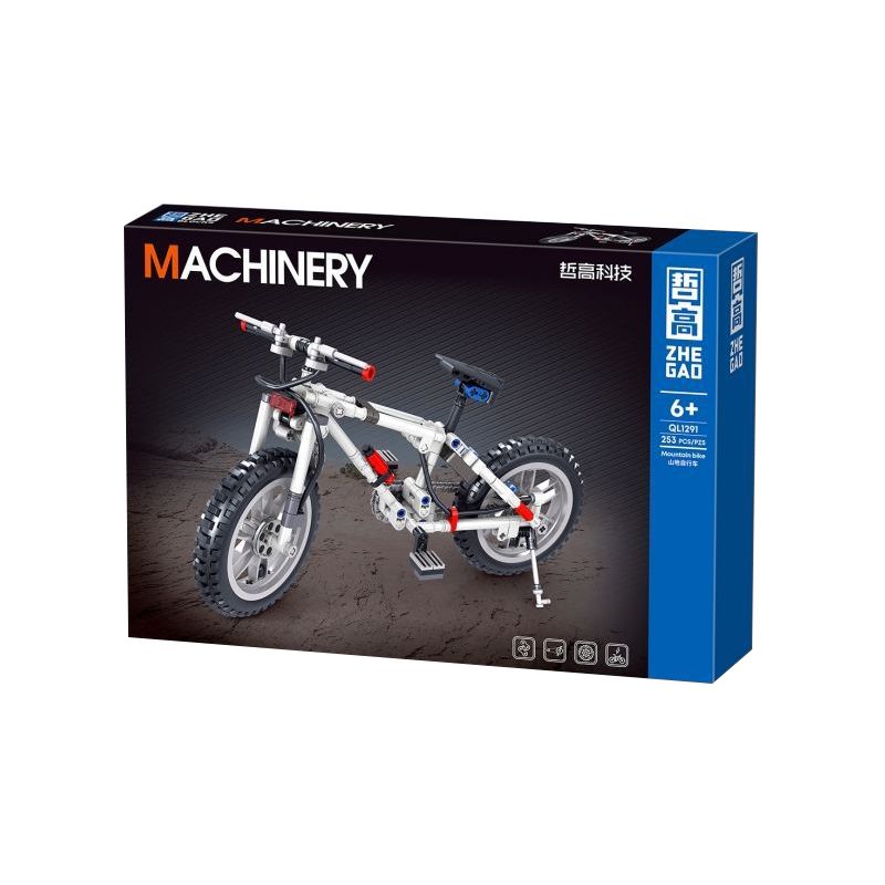 ZHEGAO QL1291 1291 non  XE ĐẠP LEO NÚI NGÀN DẶM bộ đồ chơi xếp lắp ráp ghép mô hình  MOUNTAIN BIKE Kỹ Thuật Công Nghệ Cao Mô Hình Phương Tiện 253 khối