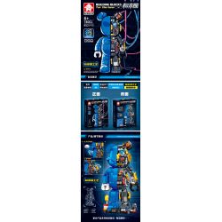 LEYI 78001 78002 78003 non  CON GẤU bộ đồ chơi xếp lắp ráp ghép mô hình 852 khối