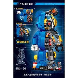 LEYI 78001 78002 78003 non  CON GẤU bộ đồ chơi xếp lắp ráp ghép mô hình 852 khối