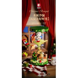 SEMBO 605027 non  ĐỒNG HỒ CÁT GIÁNG SINH bộ đồ chơi xếp lắp ráp ghép mô hình Christmas CHRISTMAS HOURGLASS