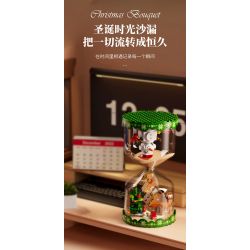 SEMBO 605027 non  ĐỒNG HỒ CÁT GIÁNG SINH bộ đồ chơi xếp lắp ráp ghép mô hình Christmas CHRISTMAS HOURGLASS