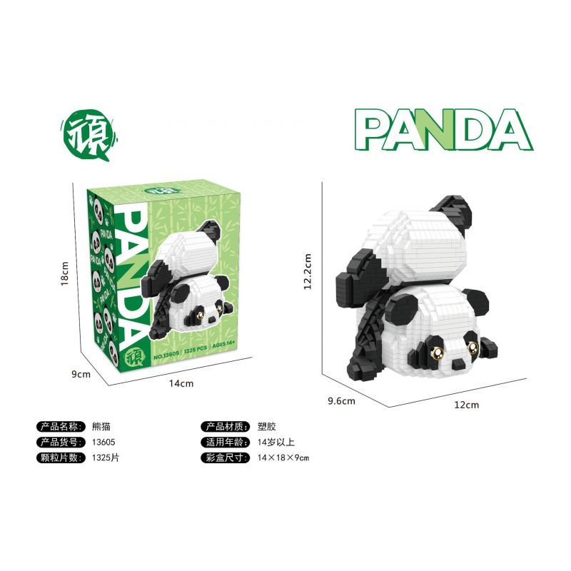 STUBBORN CARD 13605 non  XIN CHÀO GẤU TRÚC bộ đồ chơi xếp lắp ráp ghép mô hình Creator PANDA Sáng Tạo 1325 khối
