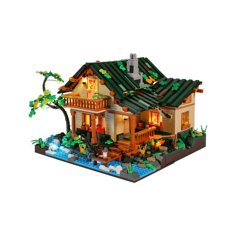 FUNWHOLE FH9004 9004 non  NHÀ BÊN HỒ bộ đồ chơi xếp lắp ráp ghép mô hình Creator Expert Chuyên Gia Sáng Tạo 1969 khối