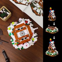 FUNWHOLE F9009 9009 non  NHÀ KẸO bộ đồ chơi xếp lắp ráp ghép mô hình Christmas Giáng Sinh 986 khối