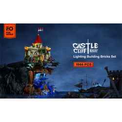 FUNWHOLE F9005 9005 non  LÂU ĐÀI VÁCH ĐÁ bộ đồ chơi xếp lắp ráp ghép mô hình Medieval Castle CASTLE ON THE CLIFF Chiến Tranh Trung Cổ 1044 khối