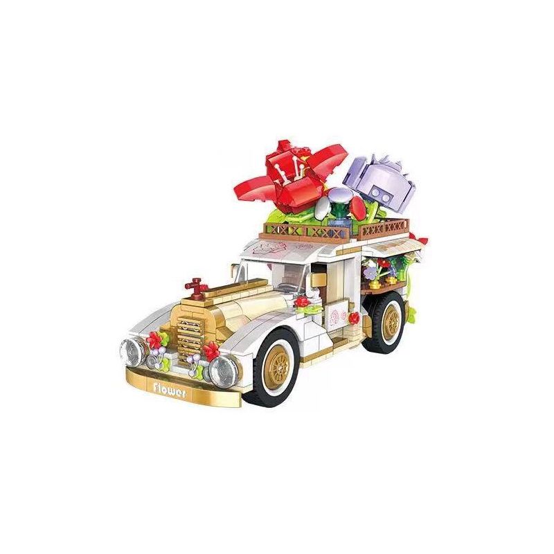 ZHEGAO 00308 non  PHAO NỔI bộ đồ chơi xếp lắp ráp ghép mô hình Creator FLOWER CAR Sáng Tạo 527 khối