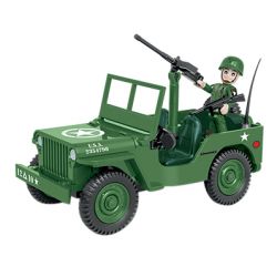 COBI CHARACTER BUILDING 2399 non  XE JEEP WILLYS MB bộ đồ chơi xếp lắp ráp ghép mô hình Military Army Quân Sự Bộ Đội 91 khối