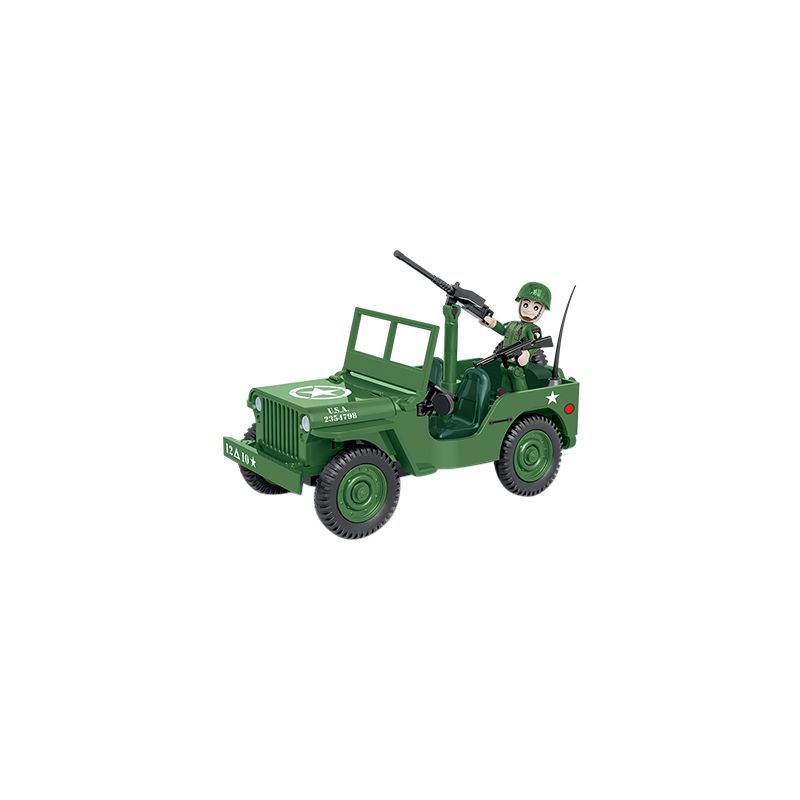 COBI CHARACTER BUILDING 2399 non  XE JEEP WILLYS MB bộ đồ chơi xếp lắp ráp ghép mô hình Military Army Quân Sự Bộ Đội 91 khối