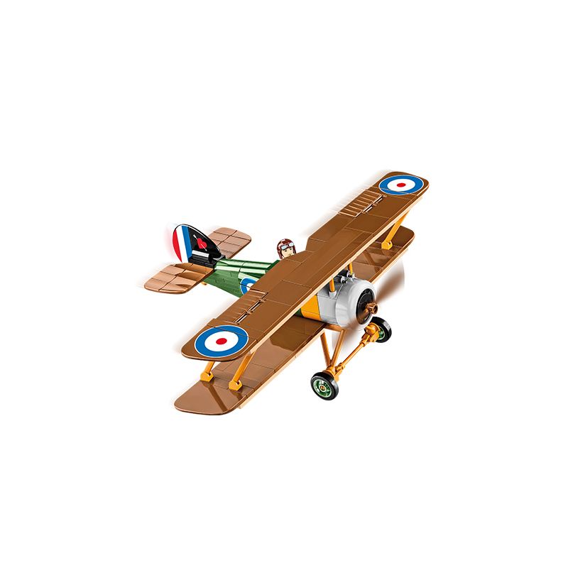 COBI CHARACTER BUILDING 2987 non  MÁY BAY CHIẾN ĐẤU LẠC ĐÀ SOPWITH tỷ lệ 1:32 bộ đồ chơi xếp lắp ráp ghép mô hình Military Army SOPWITH CAMEL F.1 Quân Sự Bộ Đội 176 khối
